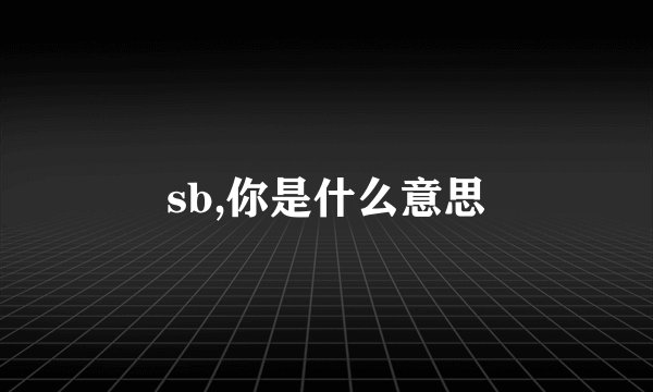 sb,你是什么意思