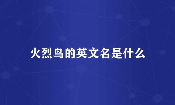 火烈鸟的英文名是什么