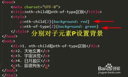 nth-child 和 nth-of-type的区别