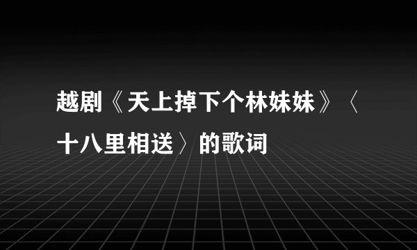 越剧《天上掉下个林妹妹》〈十八里相送〉的歌词