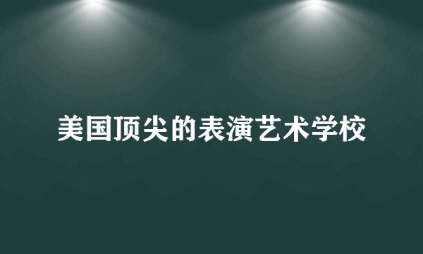 美国顶尖的表演艺术学校