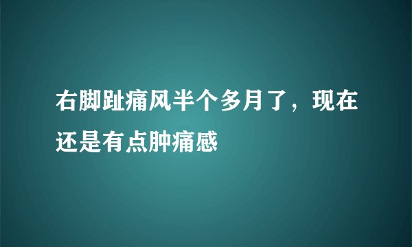 右脚趾痛风半个多月了，现在还是有点肿痛感