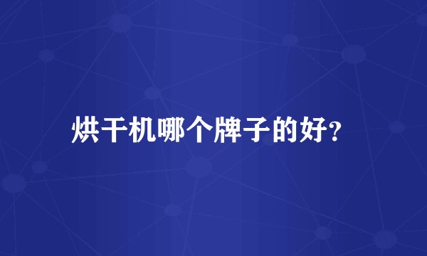 烘干机哪个牌子的好？