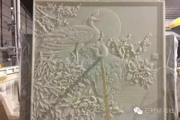 绝美玉石浮雕背景墙安装现场图集