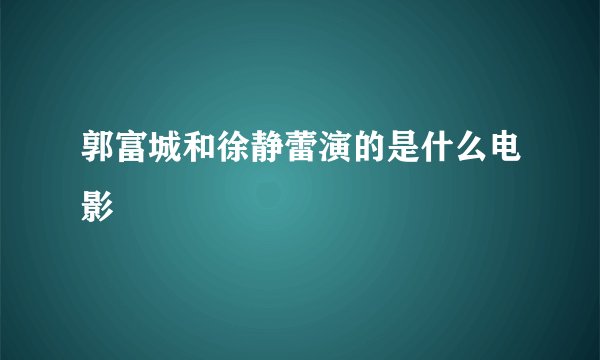 郭富城和徐静蕾演的是什么电影