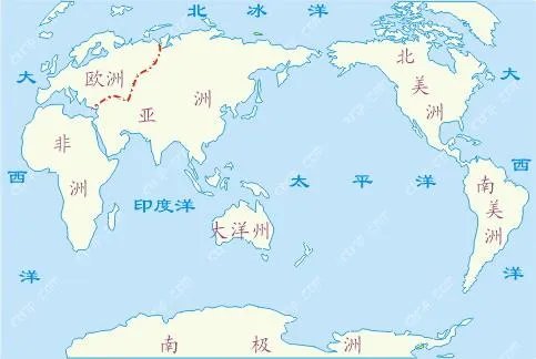 七大洲四大洋分布图