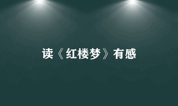 读《红楼梦》有感