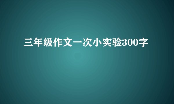 三年级作文一次小实验300字