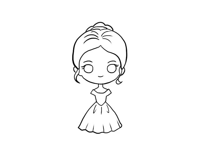 贝儿公主简笔画