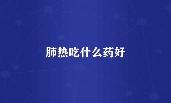 肺热吃什么药好