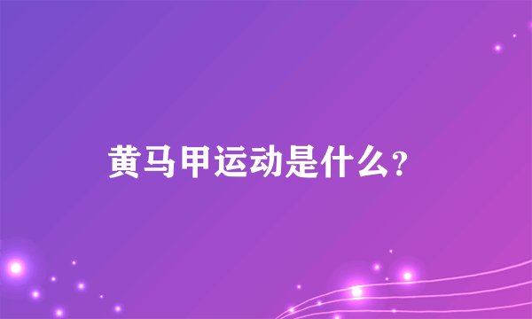黄马甲运动是什么？