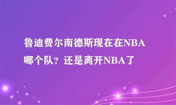 鲁迪费尔南德斯现在在NBA哪个队？还是离开NBA了