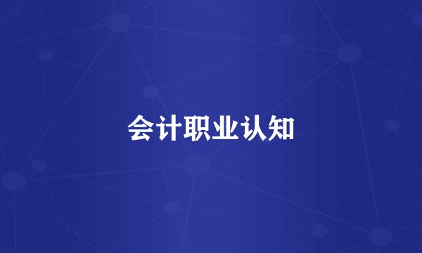 会计职业认知