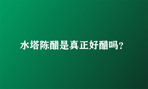 水塔陈醋是真正好醋吗？
