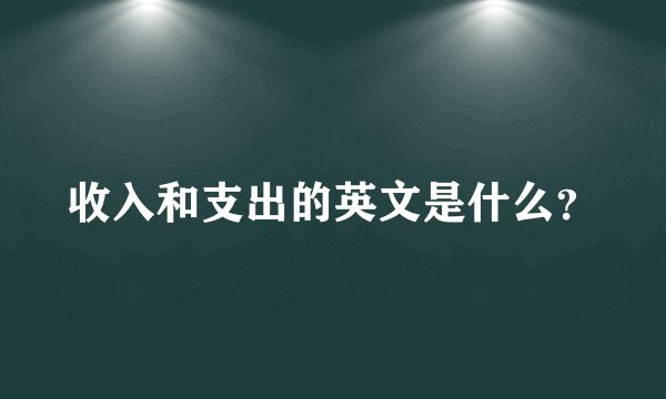 收入和支出的英文是什么？