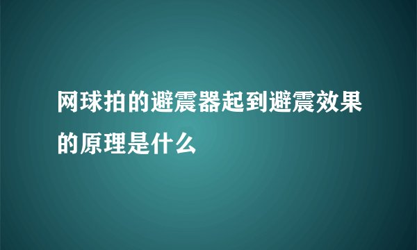 网球拍的避震器起到避震效果的原理是什么