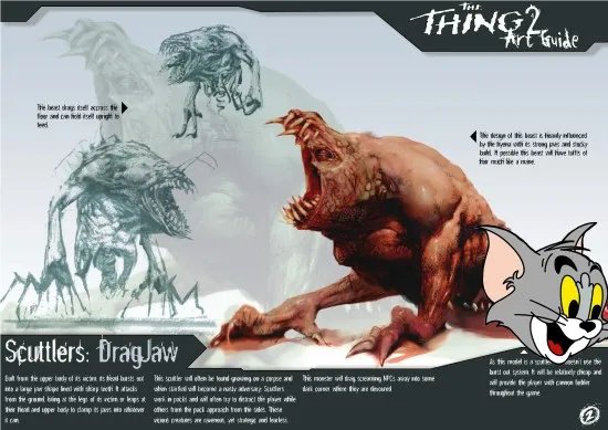 已取消《怪形2》游戏概念图曝光 突变怪物过于下饭