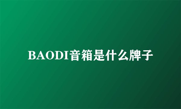 BAODI音箱是什么牌子