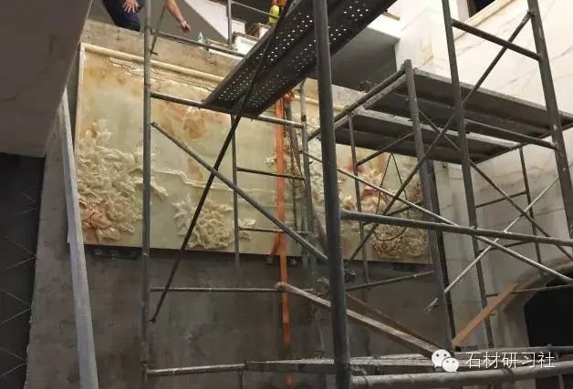 绝美玉石浮雕背景墙安装现场图集