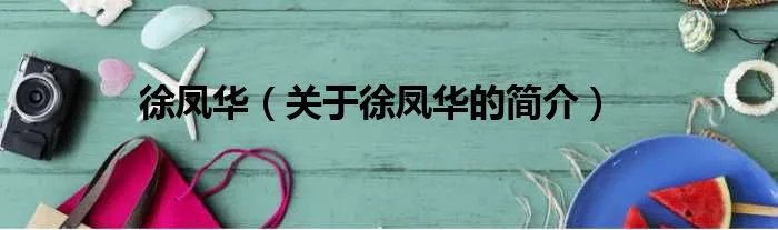 徐凤华（关于徐凤华的简介）