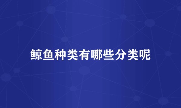 鲸鱼种类有哪些分类呢
