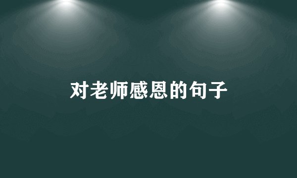 对老师感恩的句子