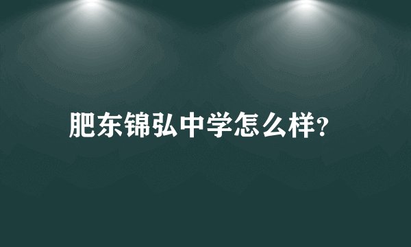 肥东锦弘中学怎么样？