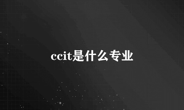 ccit是什么专业