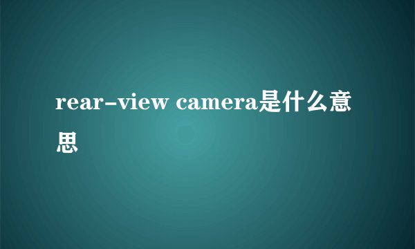 rear-view camera是什么意思