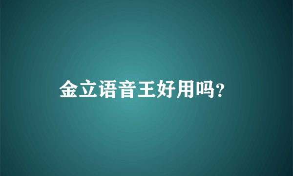金立语音王好用吗？