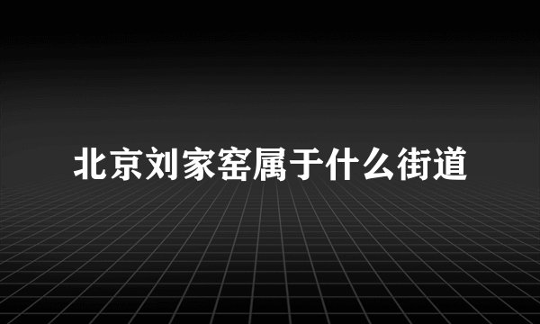 北京刘家窑属于什么街道