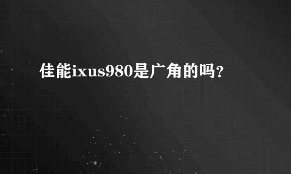 佳能ixus980是广角的吗？