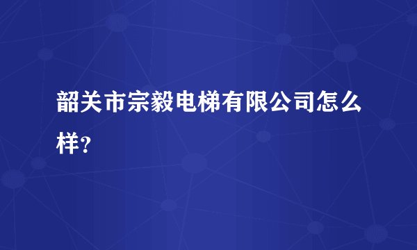 韶关市宗毅电梯有限公司怎么样？