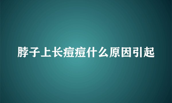脖子上长痘痘什么原因引起