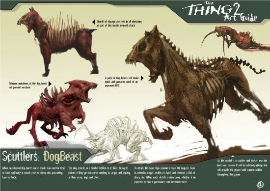 已取消《怪形2》游戏概念图曝光 突变怪物过于下饭