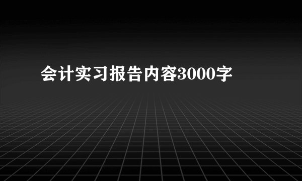 会计实习报告内容3000字