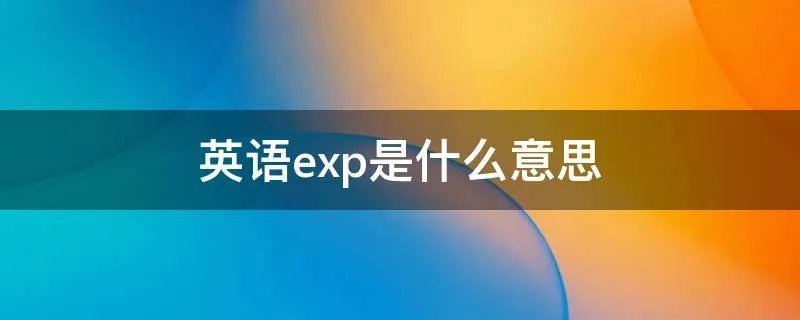 英语exp是什么意思