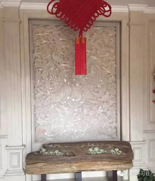 绝美玉石浮雕背景墙安装现场图集