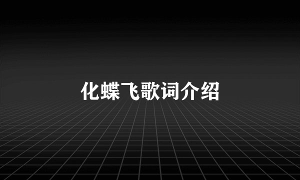 化蝶飞歌词介绍