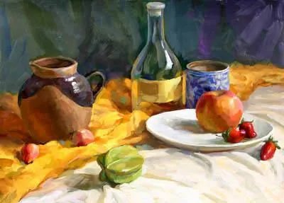 酱油瓶水粉画法，求图解