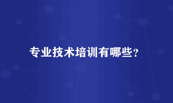专业技术培训有哪些？