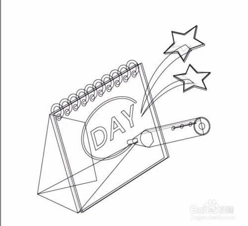 台历图片简笔画设计