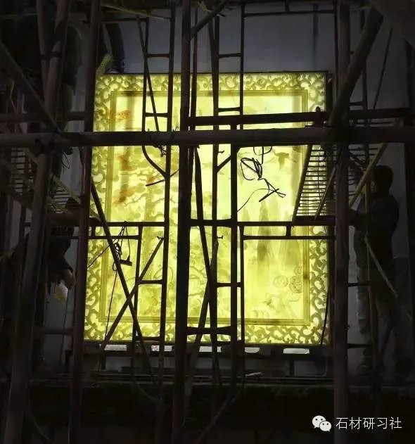 绝美玉石浮雕背景墙安装现场图集