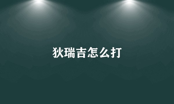 狄瑞吉怎么打