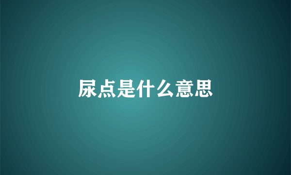 尿点是什么意思