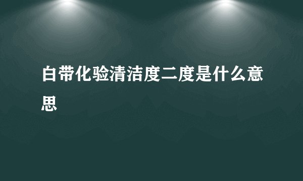 白带化验清洁度二度是什么意思