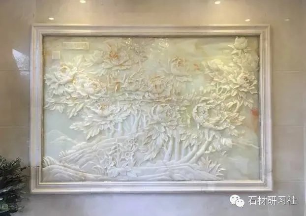 绝美玉石浮雕背景墙安装现场图集