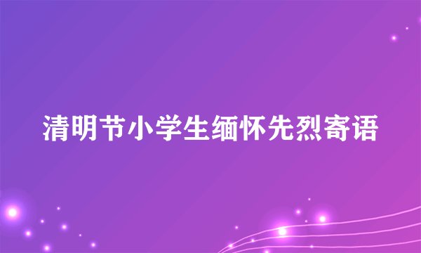 清明节小学生缅怀先烈寄语