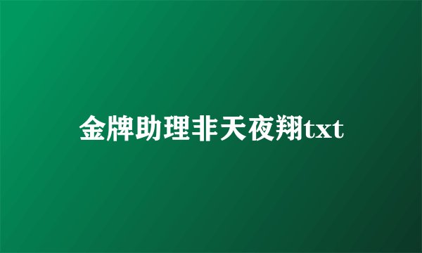 金牌助理非天夜翔txt