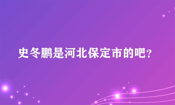 史冬鹏是河北保定市的吧？